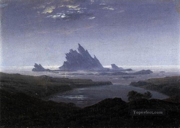 Arrecife rocoso en la orilla del mar Paisaje romántico Playa Caspar David Friedrich Pinturas al óleo